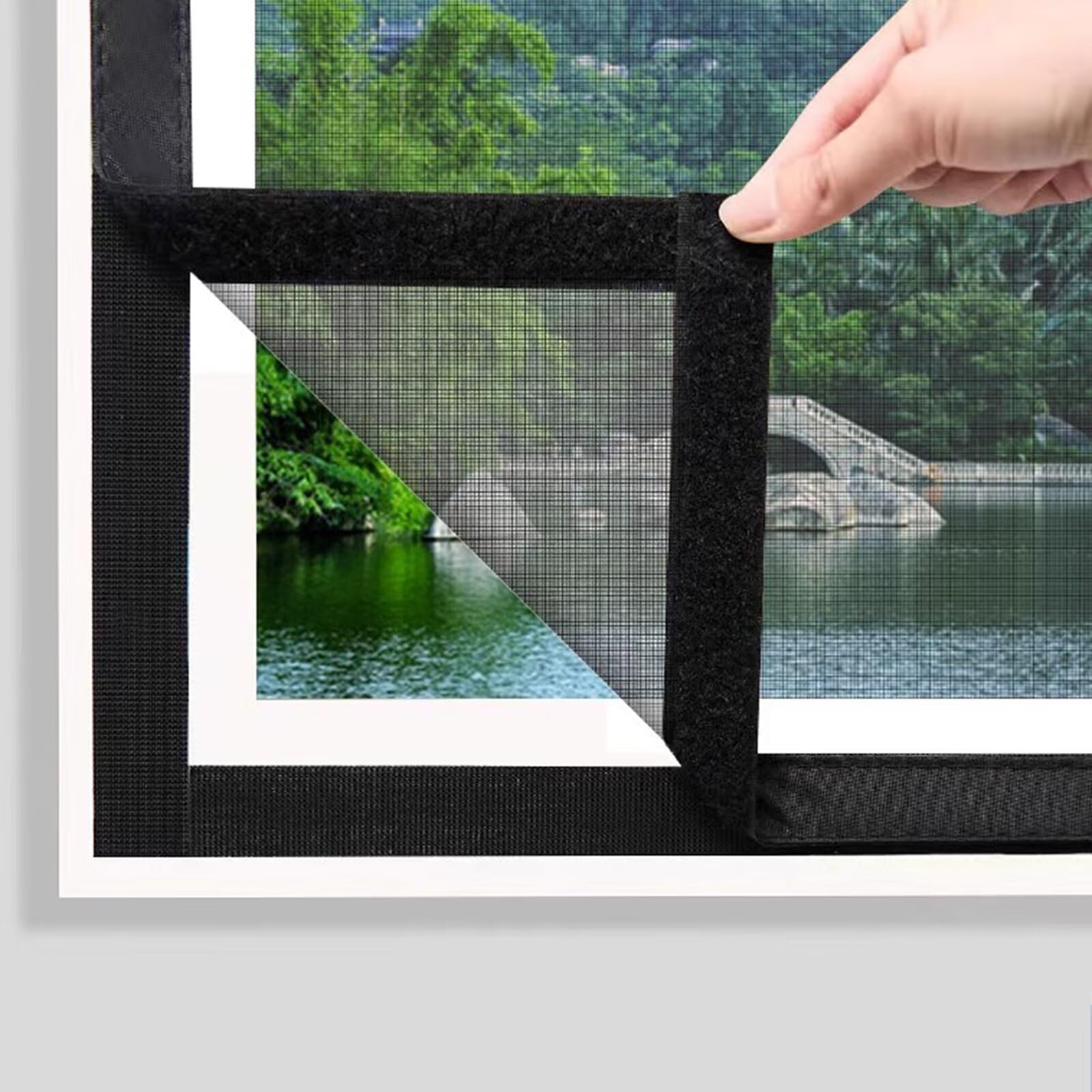 Zanzariera a Tenda Traspirante 150x170cm Nero Zanzariera Fissa Zanzariera a Rullo Zanzariera Fissa Per Finestra