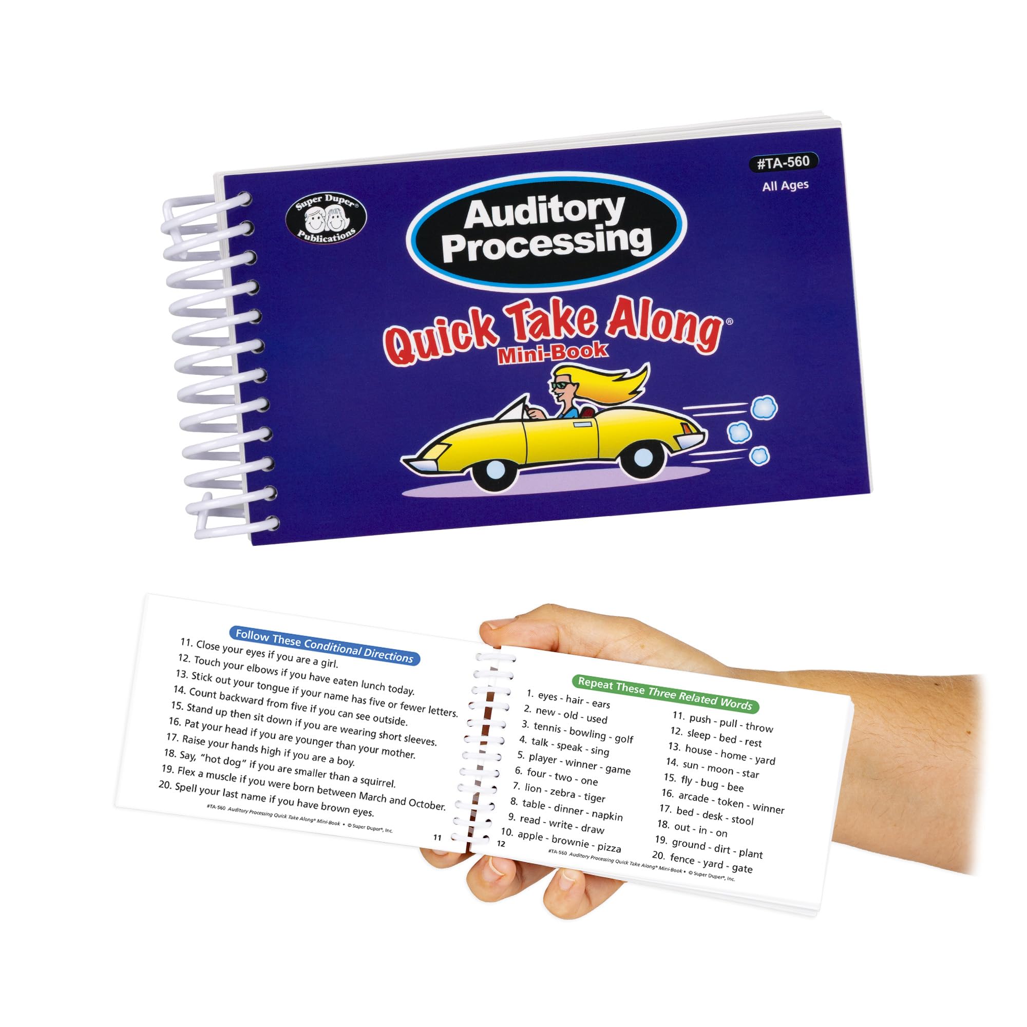 Super Duper Publications | Auditory Processing Quick Take Along® Mini-Book| Educational Resources for Children