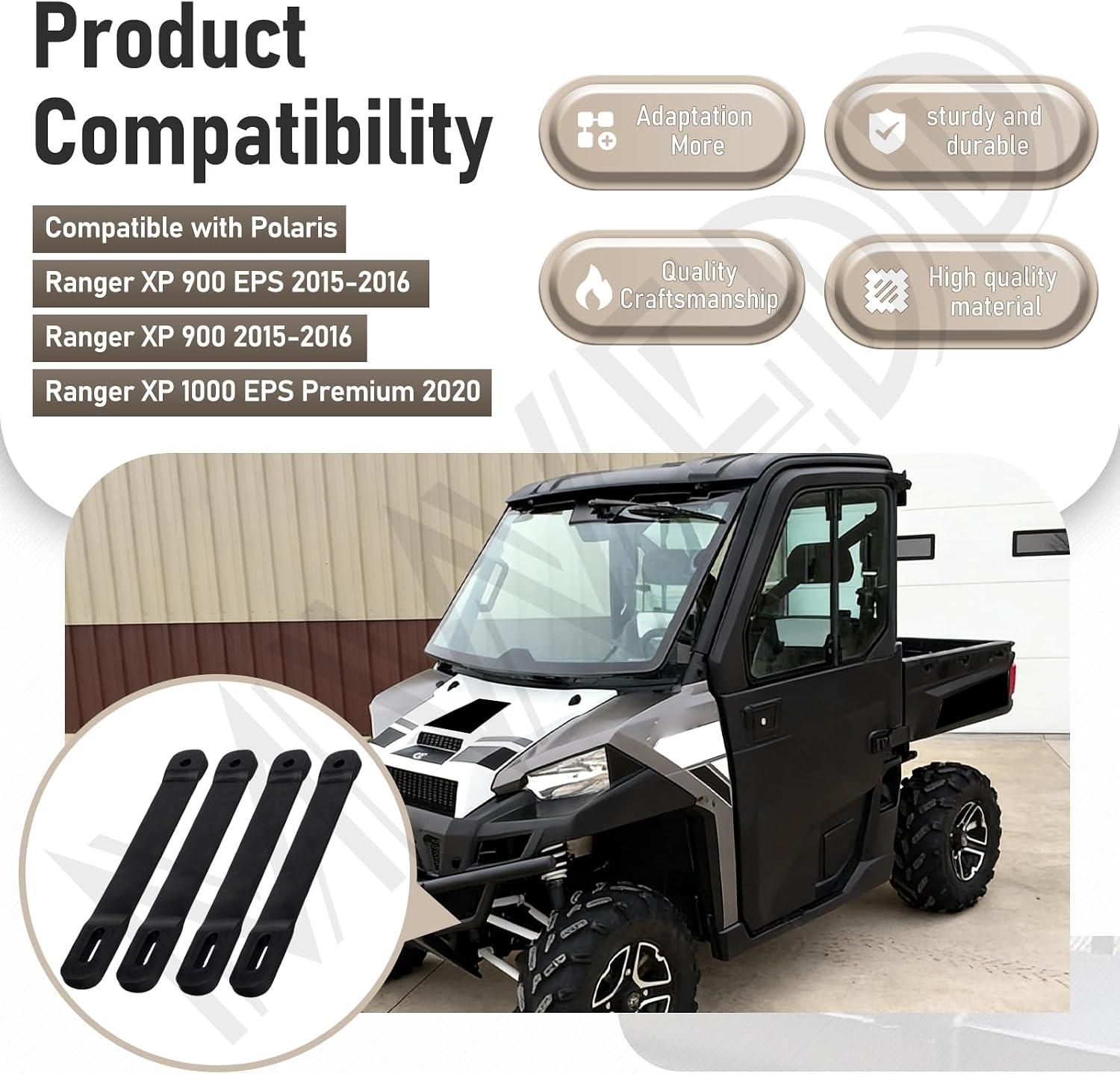 5450947 Rubber Door Strap Compatible with Polaris Brutus HD PTO Ranger Crew XP 900 1000 EPS 2013-2023, Replaces 7081843