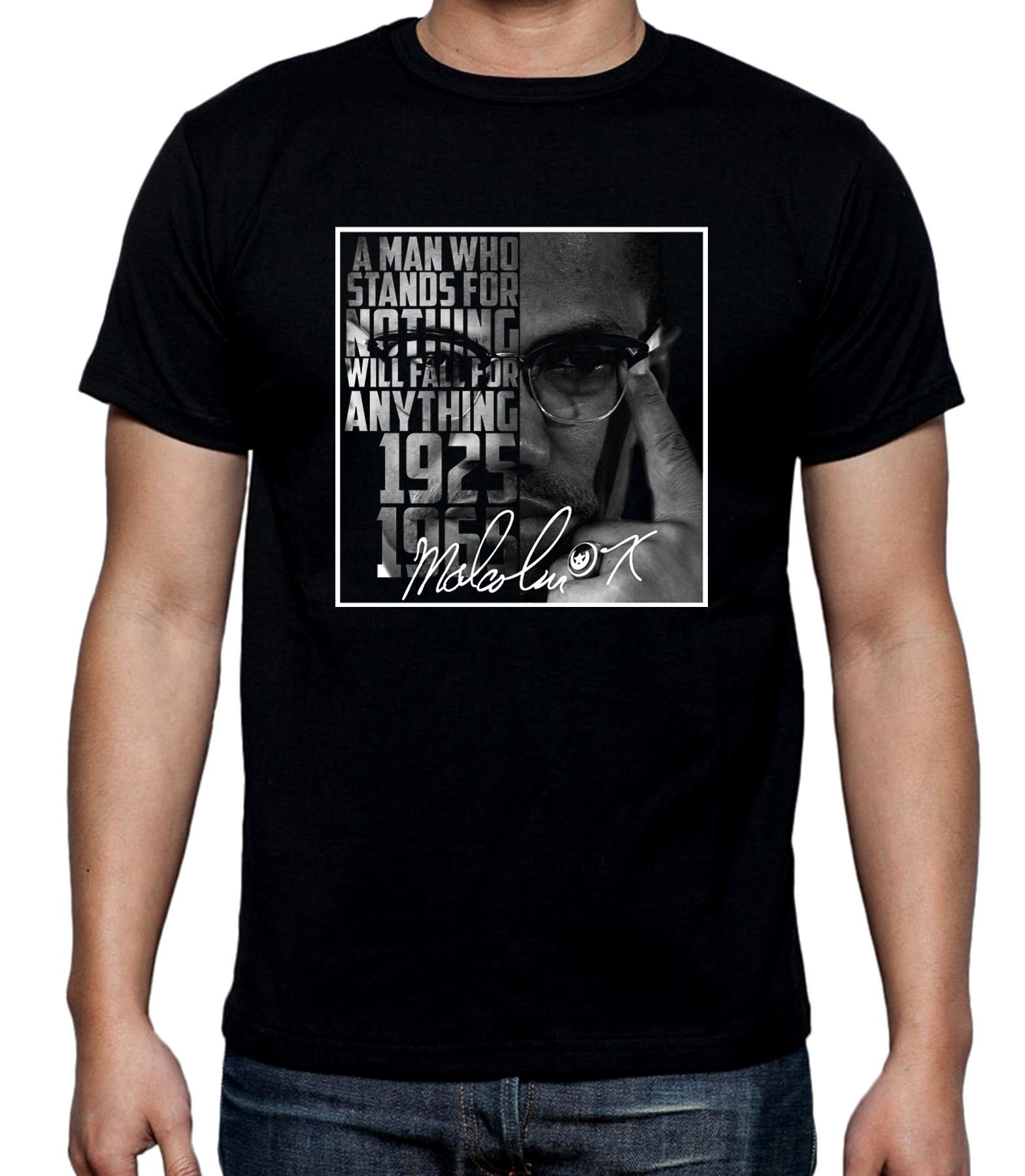 Malcolm X Signature Men's T-Shirt (XL, Black)