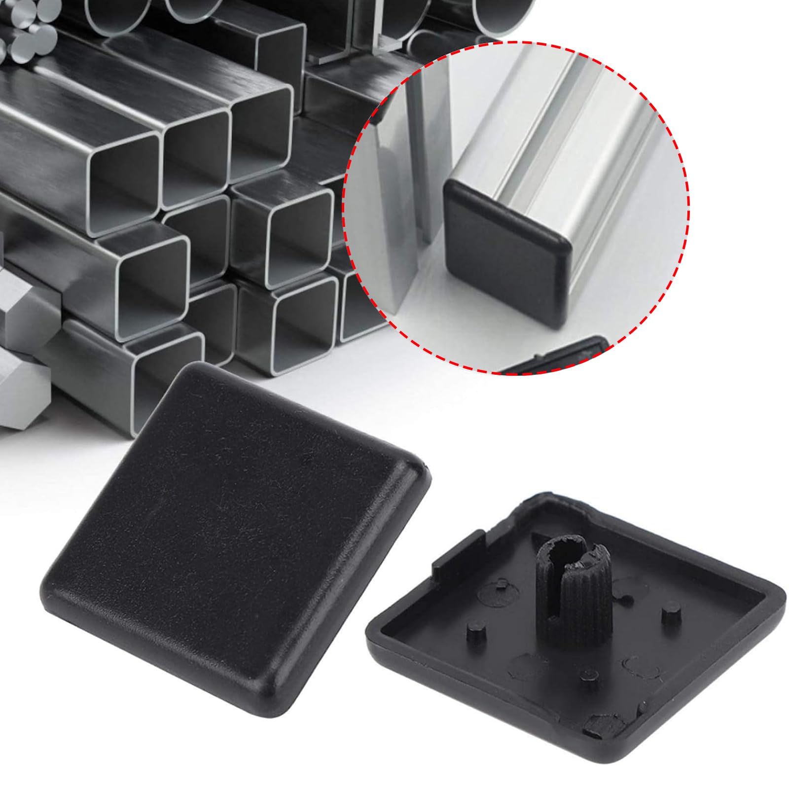 50 Tapas De Extremo De Aluminio 40x40mm, Tapas De Perfil De Aluminio 40x40 Mm, Tapa Perfil Aluminio 40x40, para Perfil Construcción De Aluminio,Tapa Protectora De Perfil(40mmx40mm).