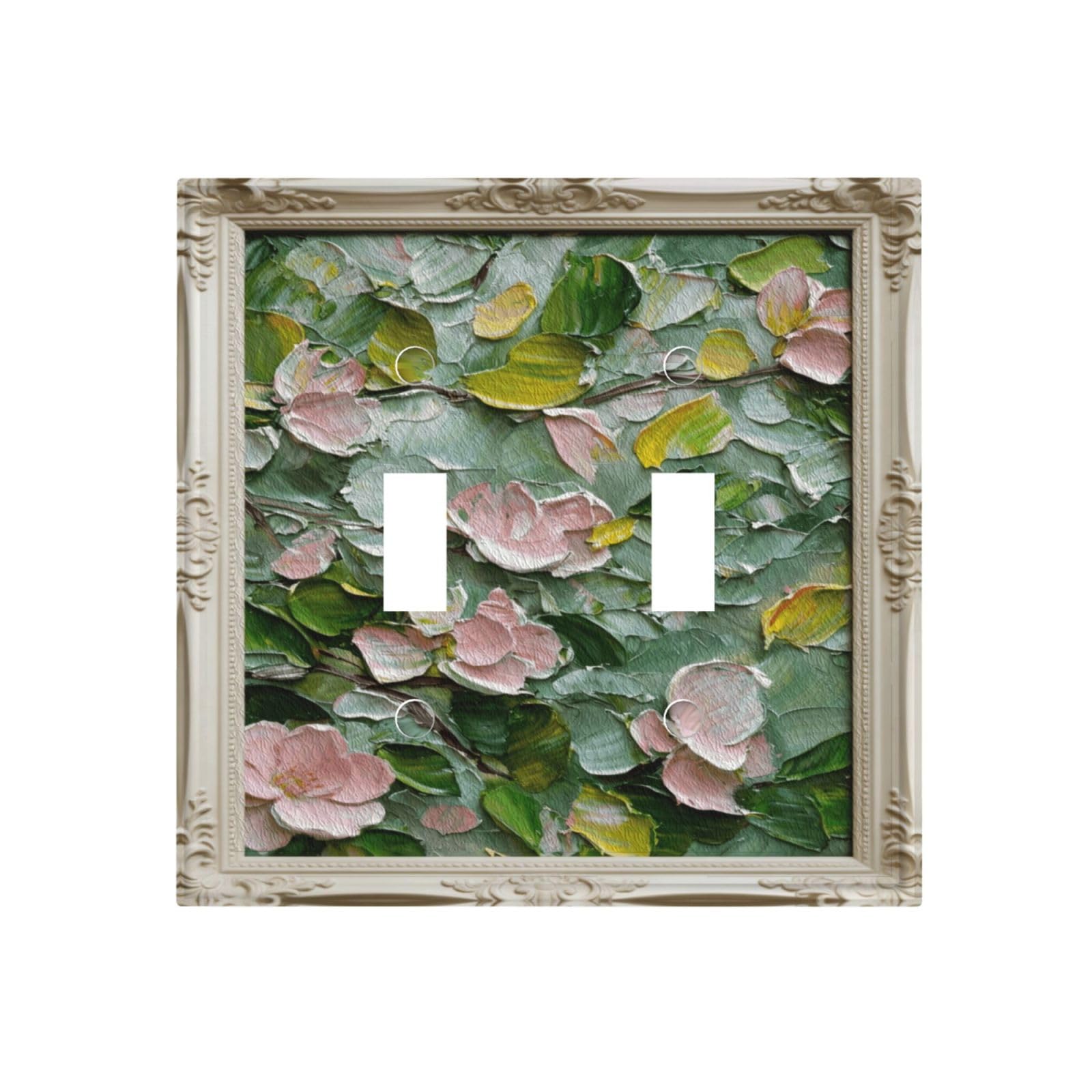 Plaque murale décorative double bascule avec couvre-interrupteur vert