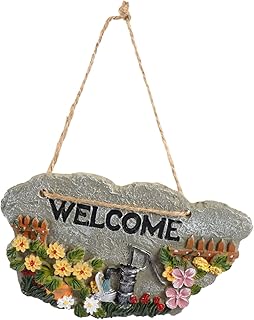 FRCOLOR ガーデンウェルカムサイン home decor display present show ハンガー 外 レトロ 皿 ウェルカムハンギングタグ ウェルカム ハンギング サイン 樹脂