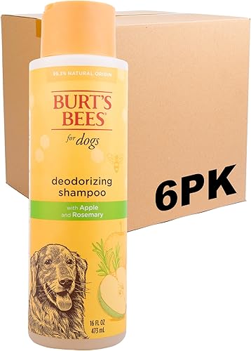 Burt's Bees for Pets Champú desodorizante para perros con manzana y romero, champú limpiador y nutritivo para perros, libre de crueldad, sin
