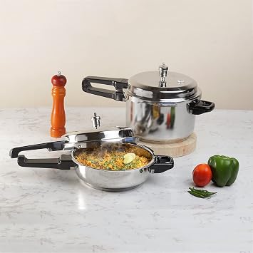 Vinod Pressure Cooker Stainless Steel – Outer Lid - 3 Liter – Induction Base Cooker – Indian Pressure Cooker – Sandwich Bottom – Best Used For Indian Cooking, Soups, and Rice Recipes, Quinoa