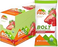 PROBAR Bolt Organic Strawberry Energy Chews - Gluten-Free, Non-GMO, Vitamin B&C Fuel with Superfruits for Workouts (12 Pack)