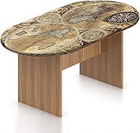 Vista 16 de Mantel ovalado ajustable para mesa de patio, poliéster elástico en bosque, mantel con estampado de siluetas de ciervos con elementos florales, se