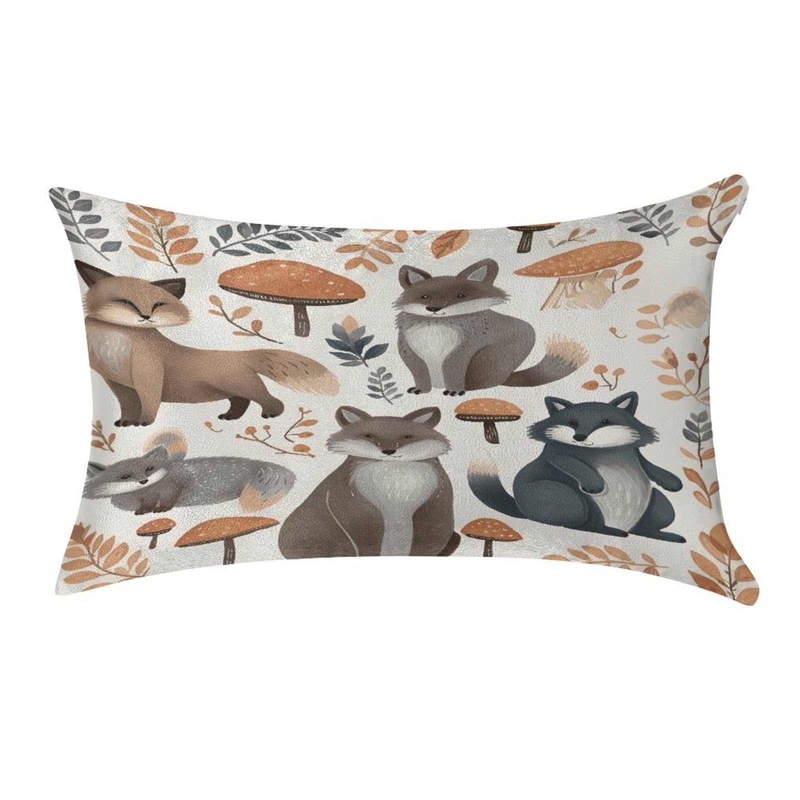 VstaDank Woodland Raccoon Animals Throw Pillow Cover 12"×20" Ultra Soft Pillowcase Cozy Lumbar Pillow Shell Gold Velvet Exquisite Decorative Cushion Sham Protector for Couch Sofa Bedroom
