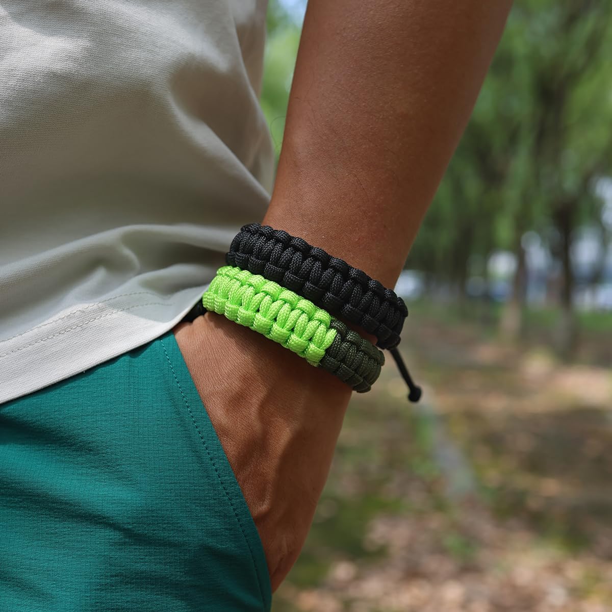 Survival Paracord Bracelets Handmade Sport Survival for Women Mens Couples Bracelets Unisex Accessories Braided Gift Adjustable Size image 4