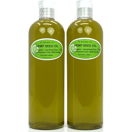 Amazon.com : Dr Adorable 2x16 Oz / 32 Oz Premium Hemp Seed Oil Organic ...