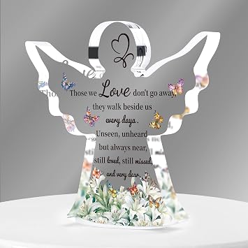 Bereavement Angel - Sympathy Gift for Loss of Loved One, Acrylic Memorial Table Decor, Remembrance for Loss Angel