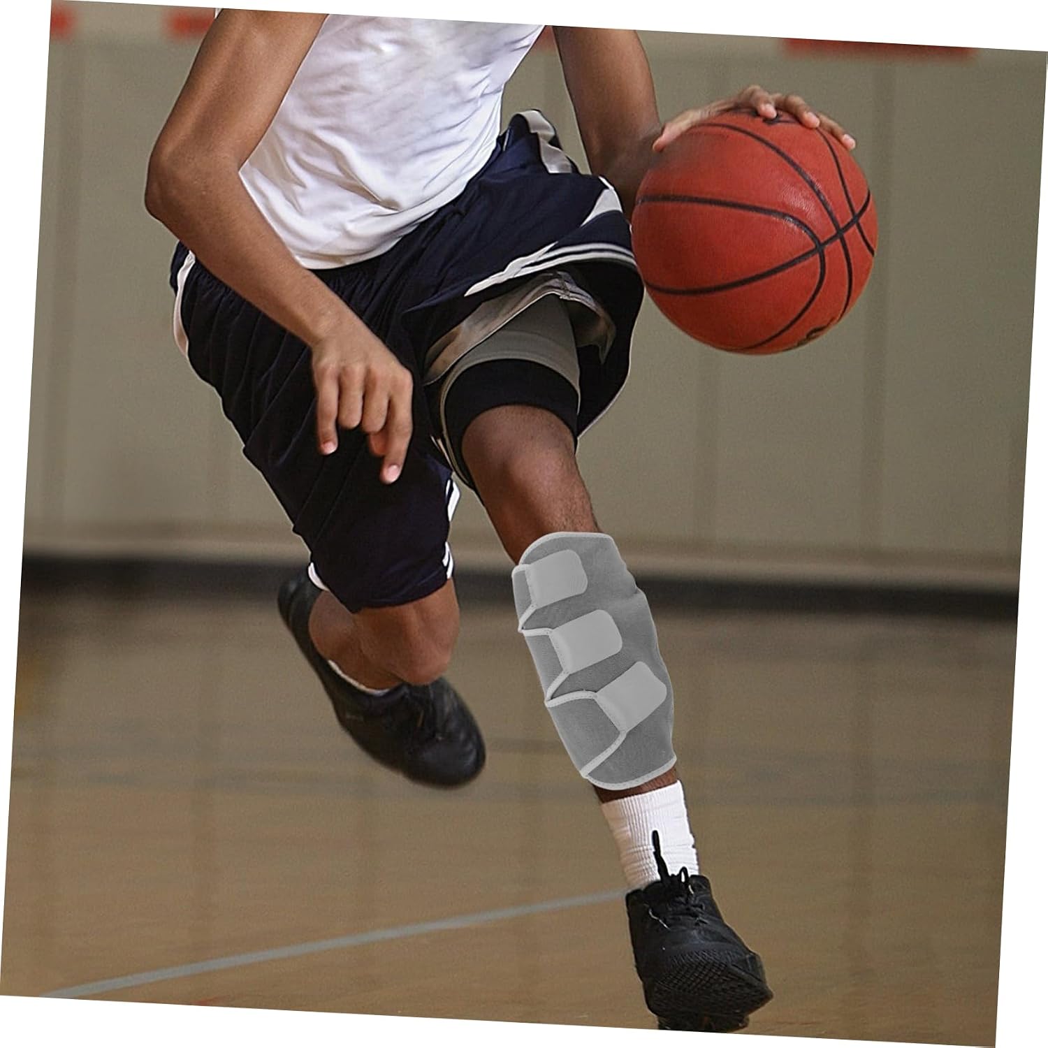 Adjustable Sports Leg Sleeve Elastic Calf Support for Running Shin Protection for All Genders Easy to Clean and Maintain Gray Color Durable Sports Accessory