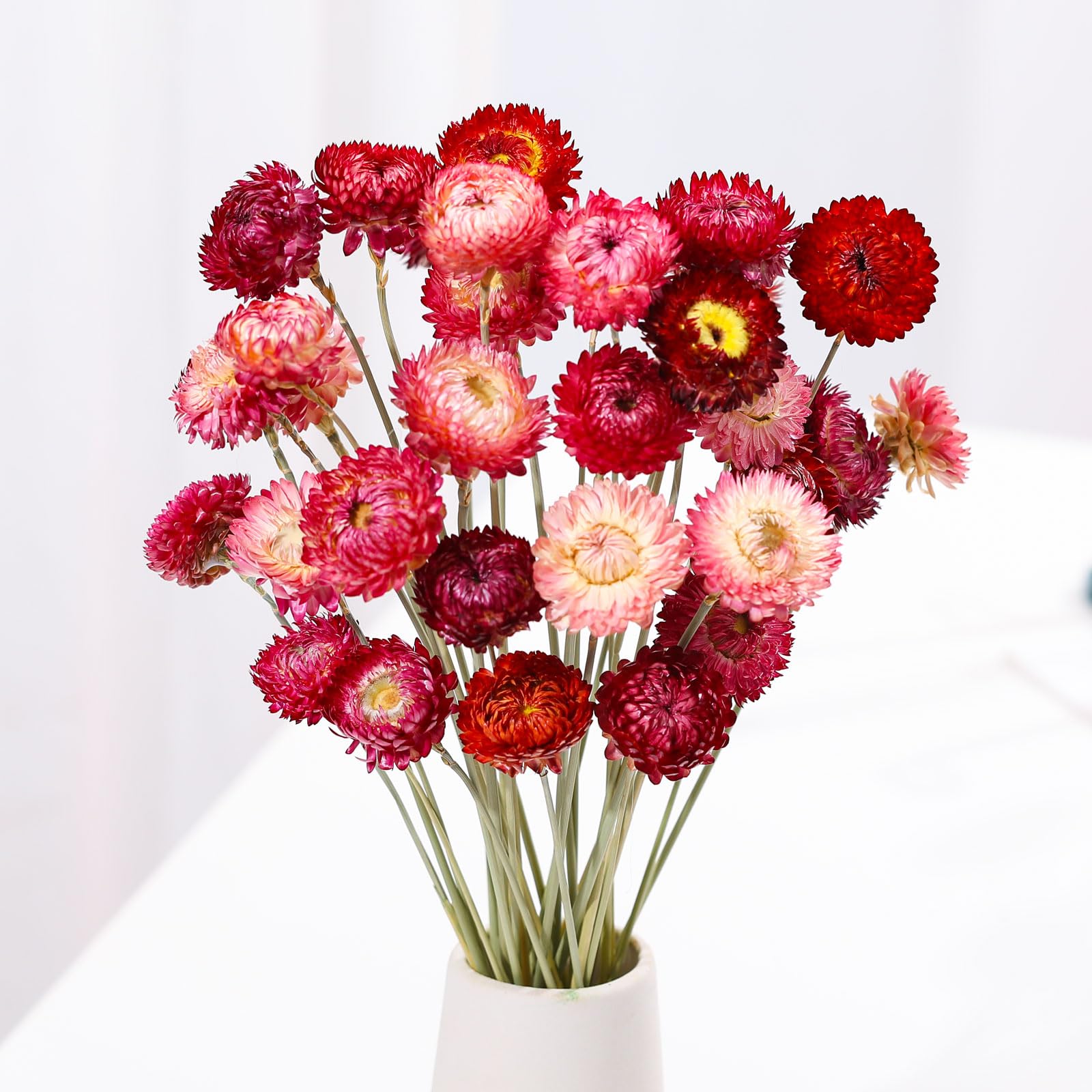 Dried Flowers Bouquet Natural Daisy - 40 PCS Daisies Dried Sunflowers, Dry Flower Arrangements for Wedding, Farmhouse Table Vase Decor, Home Office