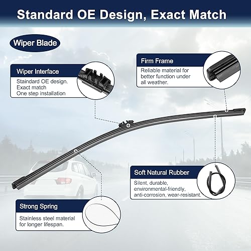 Miniatura 5 de X AUTOHAUX Juego de brazo de limpiaparabrisas trasero para BMW X5 E70 2006 2007 2008 2009 2010 2012 2013