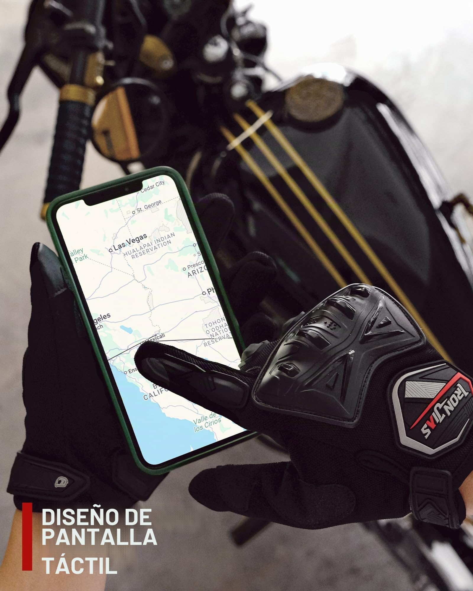 BORLENI Guantes Moto Verano, Pantalla Táctil, Protección de Nudillos | Guantes de moto de verano, transpirables y de dedo completo, para carretera, scooter y touring, modelo: JIA16