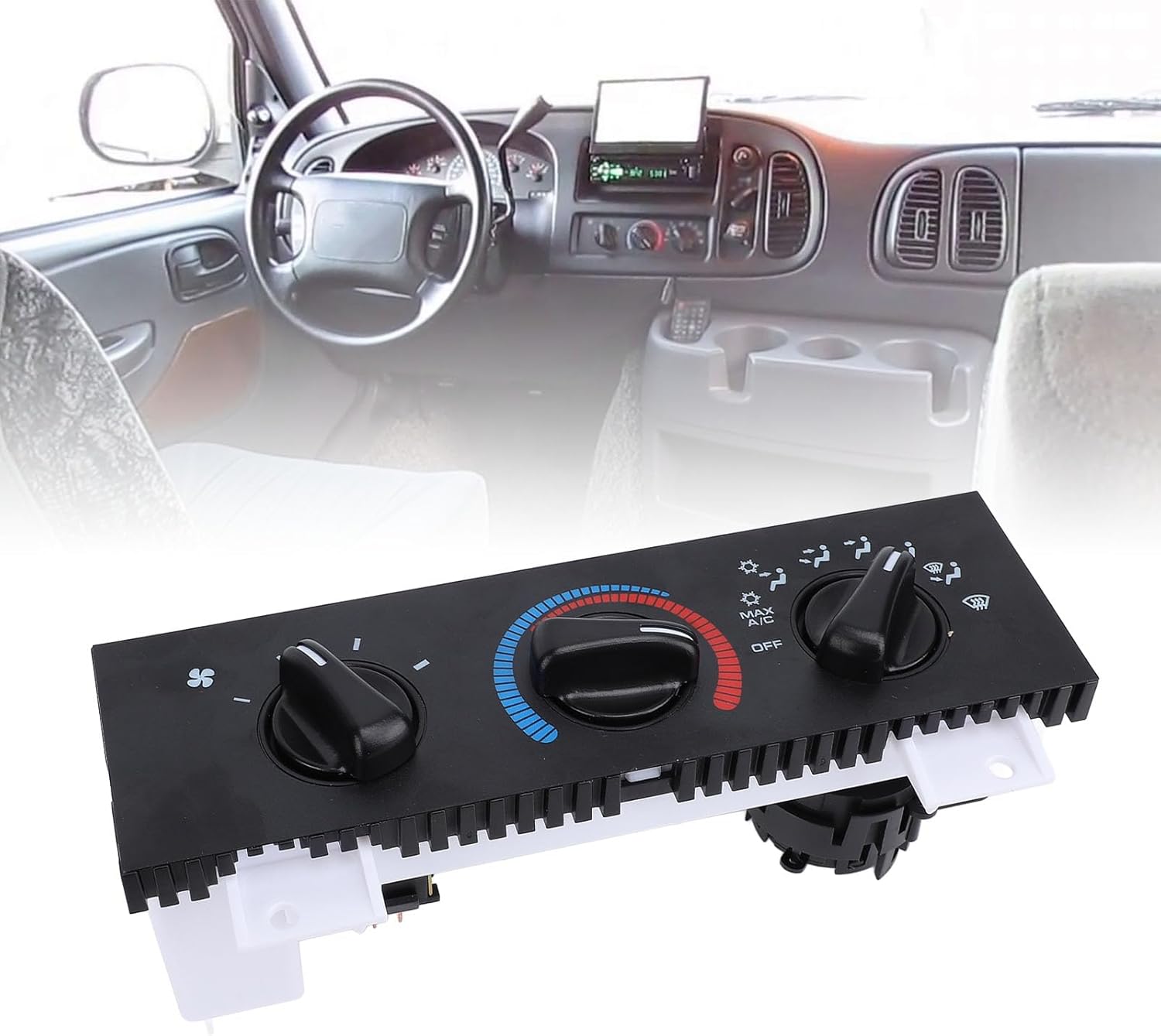 Climate Control Module 55055459AA, ABS Material, Intuitive Operation, Easy Installation, Replacement for Van 1998–2003, OE 55055459AB, Stable and Scratch Save