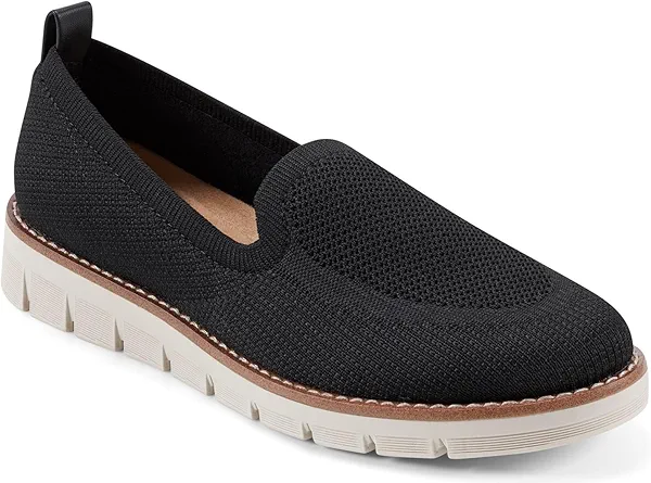 Easy Spirit Women's Valina Loafer Flat, Black, 8 Wide