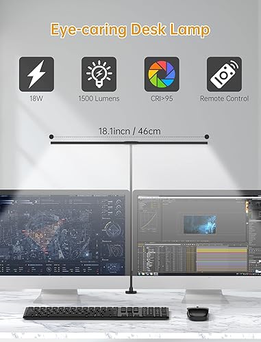 Miniatura 2 de Lámpara de escritorio LED de 18 W con abrazadera de arquitecto para oficina en casa alta protección ocular CRI lámpara de escritorio con atenuación