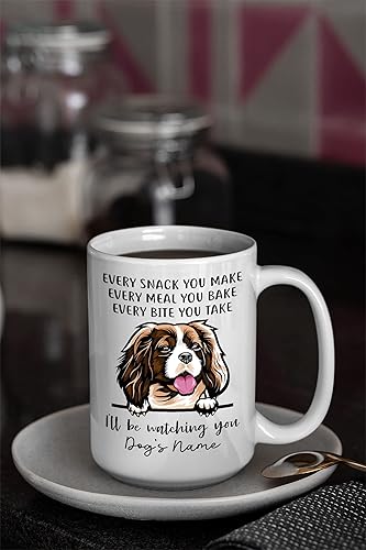 Miniatura 5 de Personalized Cavalier King Charles Spaniel Coffee Mug, Every Snack You Make I'll Be Watching You, Customized Dog Mugs for Mom Dad, Gifts for Dog