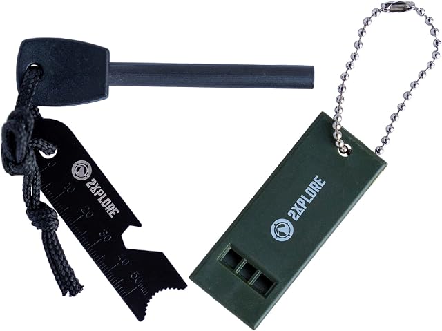 2XPLORE Ignite Steel Fire Steel Magnesium Fire Starter Flint Striker - Survival Tool Kit for Outdoor Camping Living Survival 