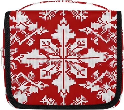 Winter Christmas Classic Decor Toiletry Bag for Women, Travel Makeup Organizer with Hanging Hook, Traveling Cosmetic Bags for Toiletries Accessories