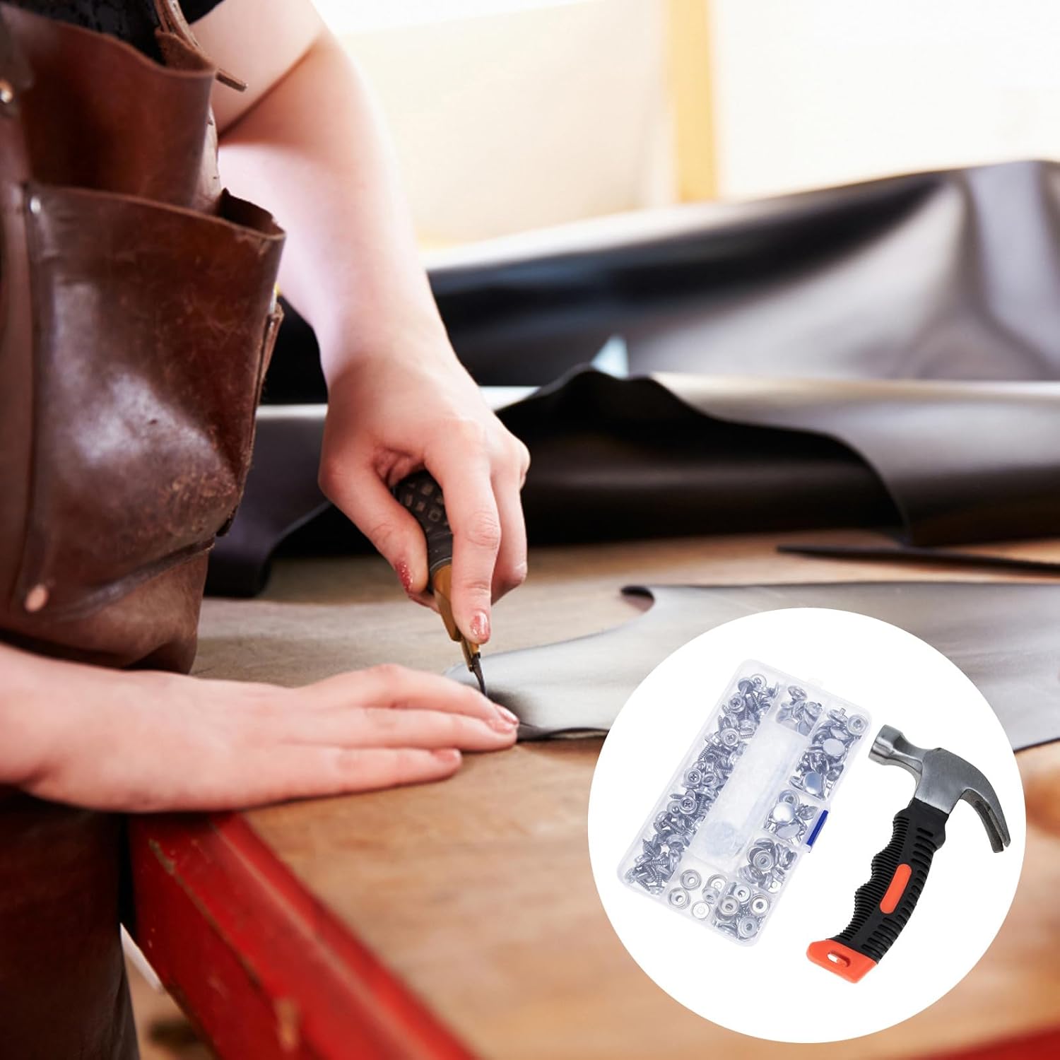 CALLARON 150pcs Stainless Steel Canvas Snap Kit with Setting Tool, Heavy Duty Boat Canvas Fasteners and Button Snaps for Outdoor Covers and Sewing Crafts
