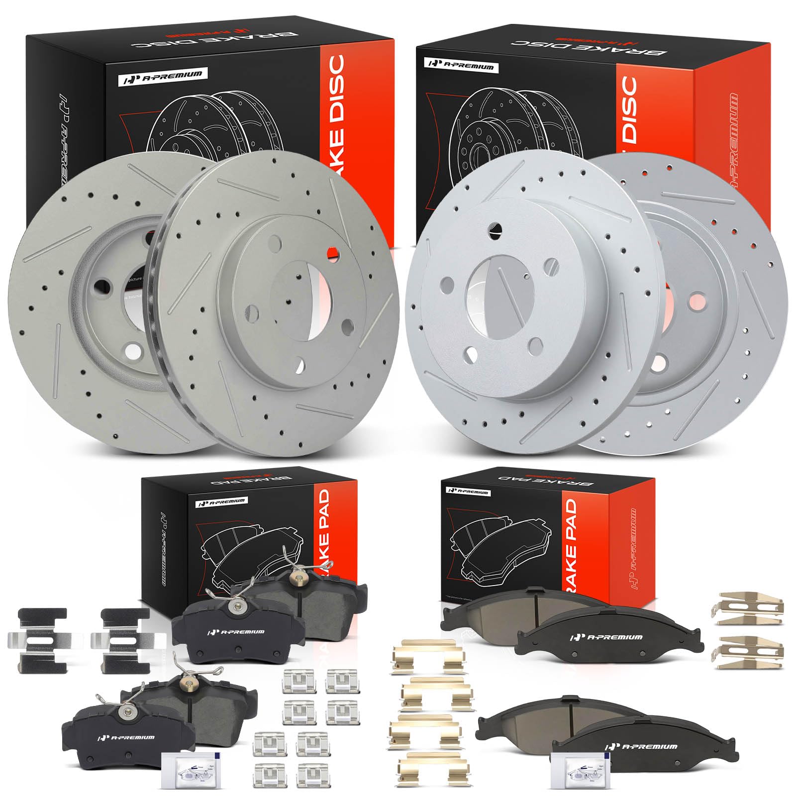 Amazon.com: A-Premium Front and Rear Drilled Slotted Brake Rotors