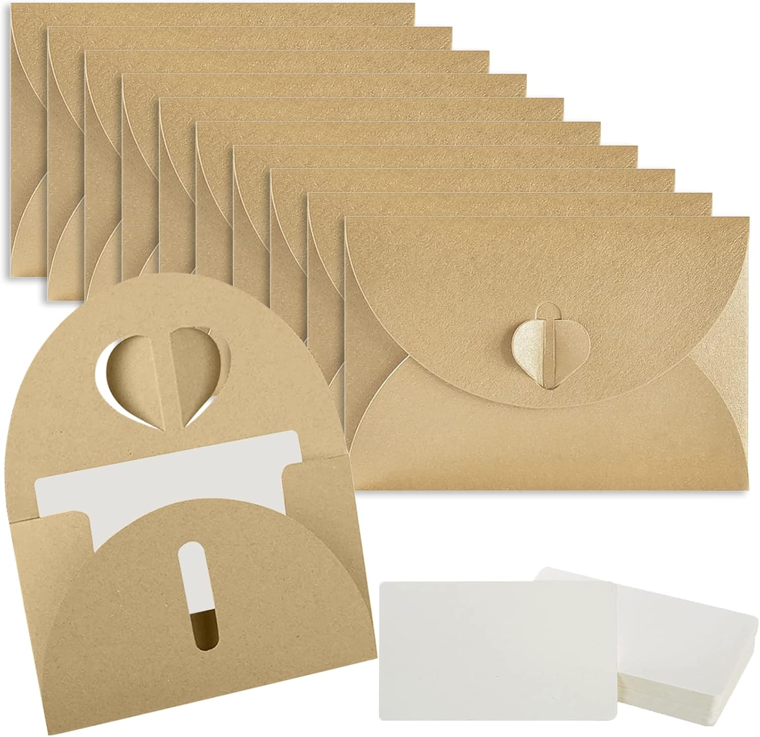 50 Mini-Umschläge Aus Kraftpapier – 10,5 X 6,8 Cm Für Geschenkkarten, Einladungen & Visitenkarten