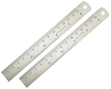 Drwritting Mini 6 Inch Stainless Steel Metal Ruler Pack Of 2 Bulk Stationary Tool Kit Set