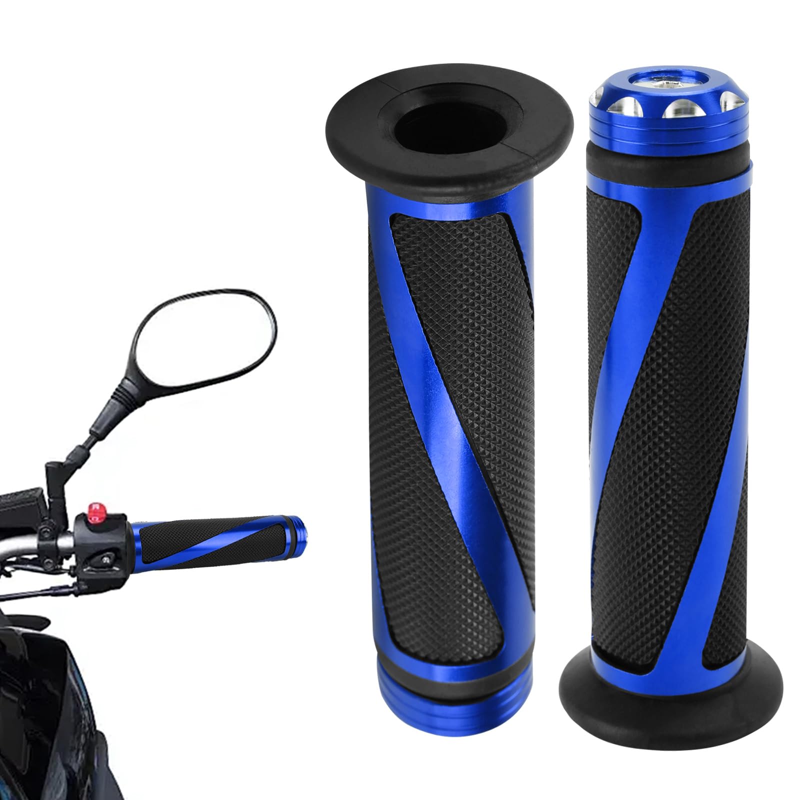 2PCS Motorcycle Handlebar Grips,22mm/24mm Motorbike Handlebar Rubber Grips,Non-slip Motorcycle Handle Bar Hand Grips,Bike Grips,Throttle Grip for Motocross Dirt Pit Bike Motorbike Grips — view 10