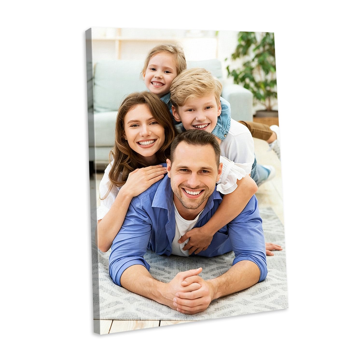 LANZOL Personalized Canvas Print Photo Pictures DIY Frame for Custom Birthday Gifts Wall Art Home Decor Gifts Keepsakes Holiday Memory 60x60cm