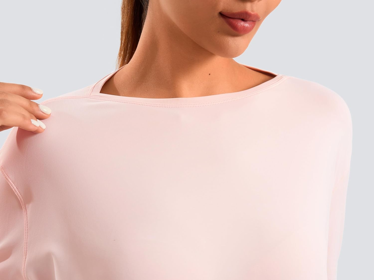 JOYSPELS Ice Silk Boat Neck Long Sleeve Workout Tops for Women Loose Fit Athletic Running Gym Yoga Shirts - Image 4