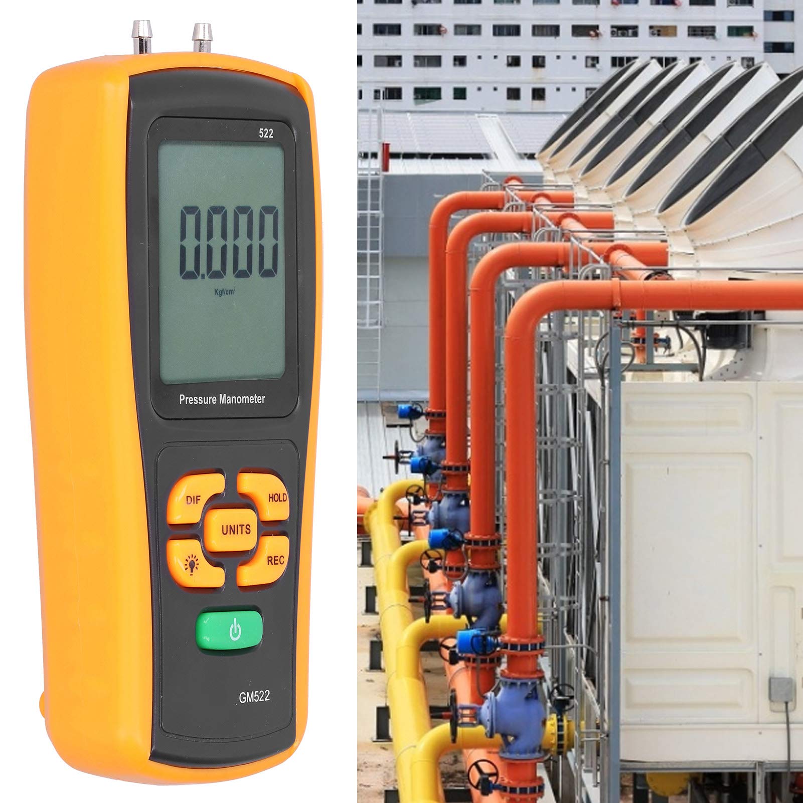 GM522 Air Pressure Gauge, Portable Pressure Gauge, Digital Differential Pressure Gauge, Test Instrument