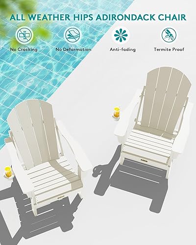 Miniatura 394 de SERWALL - Silla plegable Adirondack para patio, jardín, exterior, resistente a la intemperie, sillas para hoguera, color naranja