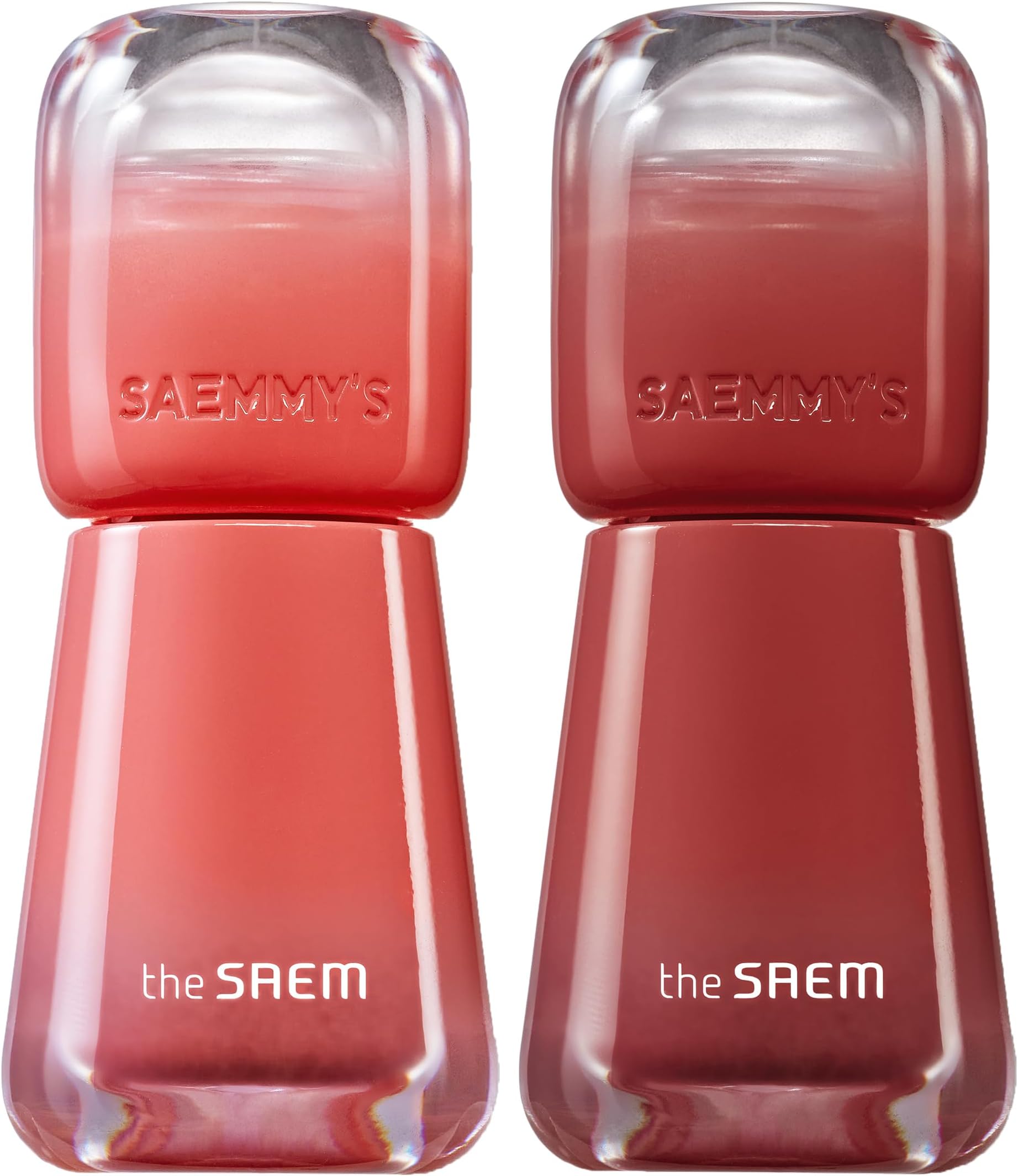 THESAEM Saemmy's Ade Shot Tint 2-Pack Set 0.2 fl.oz. - 01 Grapefruit Honey & 06 Apple Cinnamon - Korean Lip Tint Bundle Water Gel Stain - Plump Glowy Finish Buildable Radiant Gloss Duo