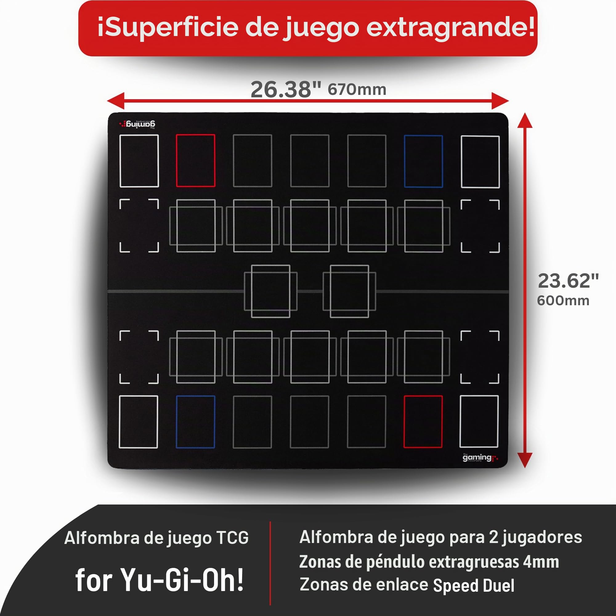 The Gaming Mat Company Tapete Compatible Yu-Gi-Oh! Master 2 Jugadores para Cartas – 59,7 x 66,3 x 0,2 cm Tapete TCG Grande Alfombrilla Mesa Juego Cartas Playmat Yu-Gi-Oh!