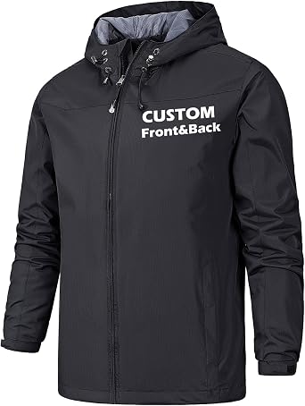 Custom Waterproof Jacket for Men Lightweight Windbreaker Rain Coat with Hood Add Your Logo