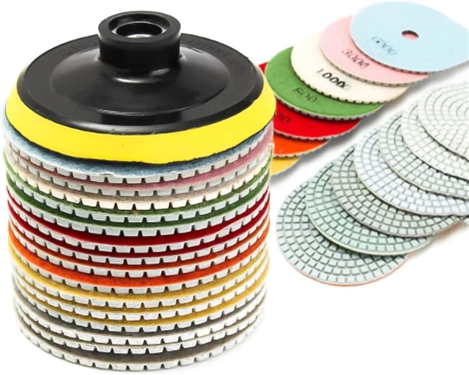 8pcs 5 Inch 125mm Diamond Polishing Pads Kit Wet/Dry For Granite Stone Concrete Marble Polishing Use Grinding Discs Set M14