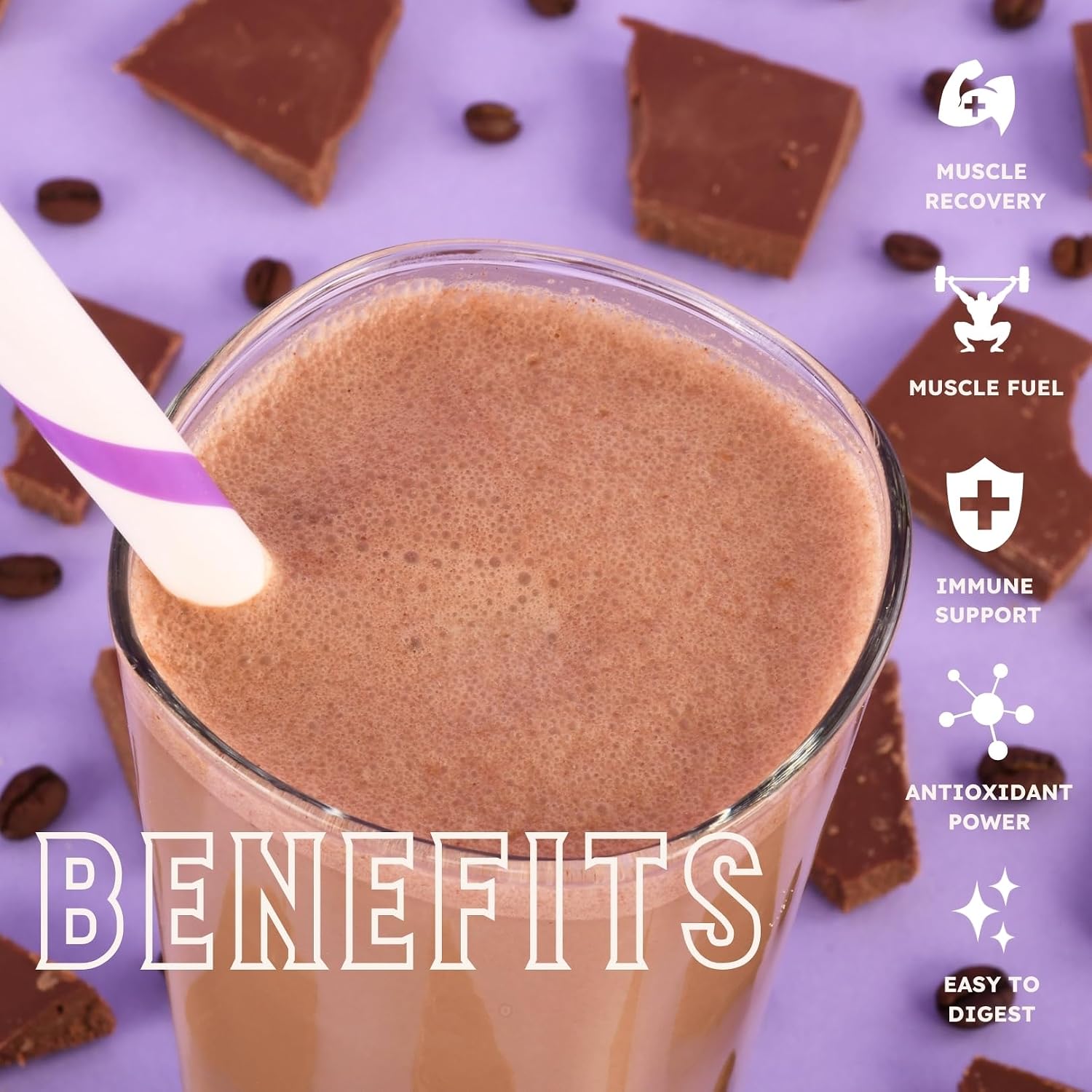 Earth Fed Muscle Magic Beans Mocha Truly Grass Fed Whey Protein Powder - No Artificial Ingredients, Soy Free, Gluten Free, Non-GMO and Hormone Free (2 Pound, 29 Servings, Mocha) image 6