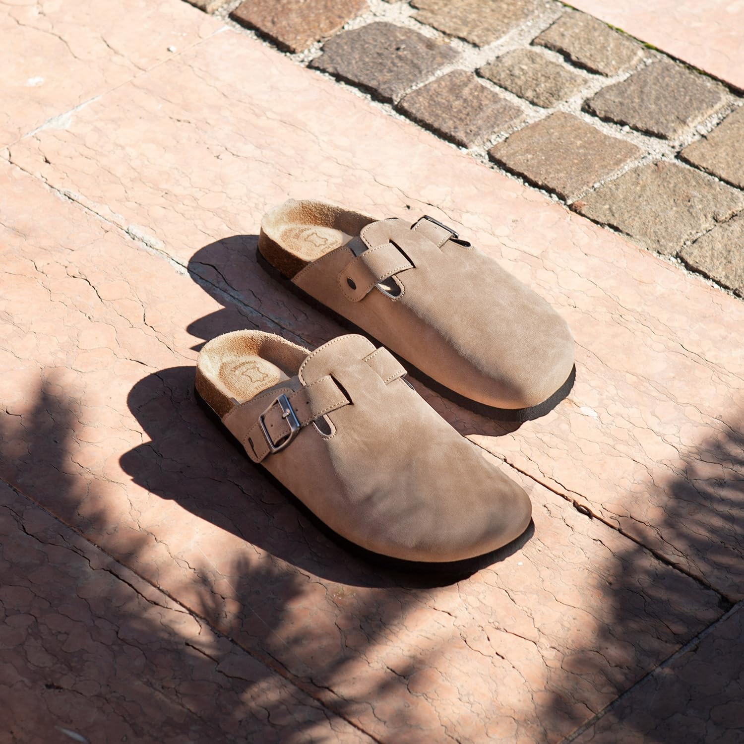 PERLETTI Chaussons Homme avec Semelle Intérieure en Cuir Véritable - Claquette Hommes Léger Confortable Garcon