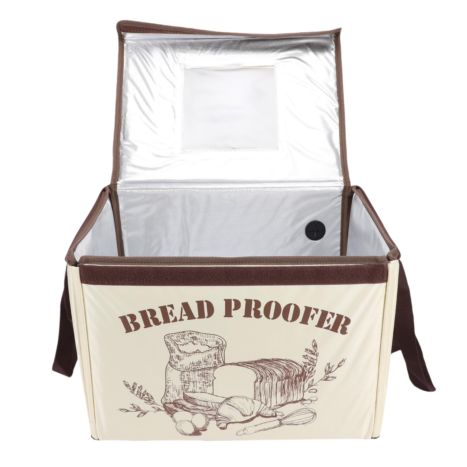 Asixxsix Składane pudełko do proofingu chleba, 50 do 113F Kontrola temperatury i 48H Timer, 3 strefy ogrzewania Proofer ciasta z widokiem przednim dla Sourdough Pizza jogurt Kombucha (wtyczka UE)