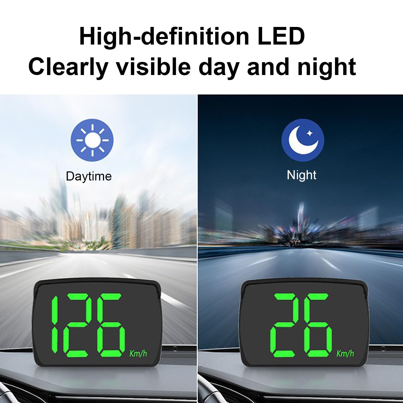 Velocimetro GPS,HUD Indicatore Velocità Km/H | Monitoraggio Velocità in Reale Display Digitale Km/h per Corsa Taxi Camion Golf Cart Veicoli Fuoristrada
