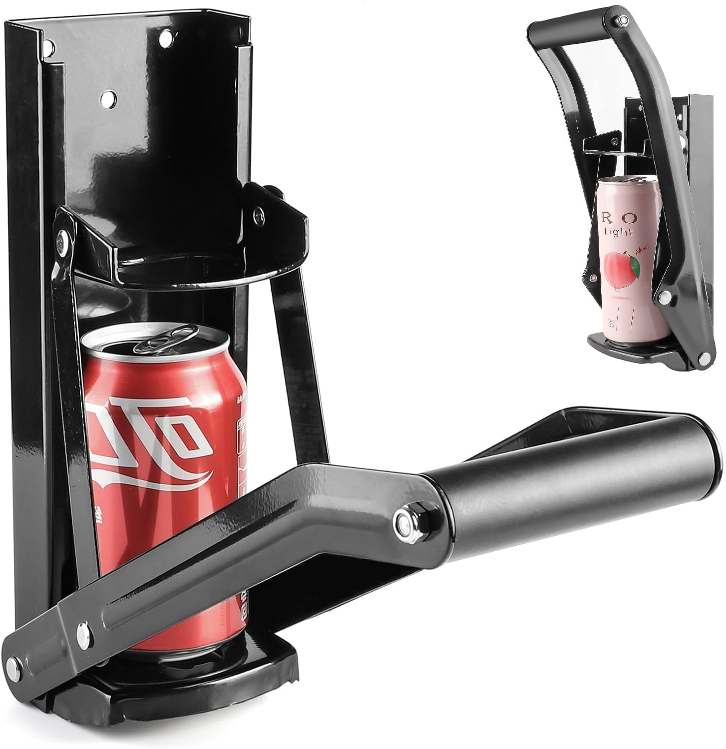 Can Crushers for Recycling - 16 oz Heavy Duty Aluminum Can Crusher Wall Mounted - Soda and Beer Can Smasher for Recycling with Bottle Opener - For 12 and 16 oz Cans - Easy to Install