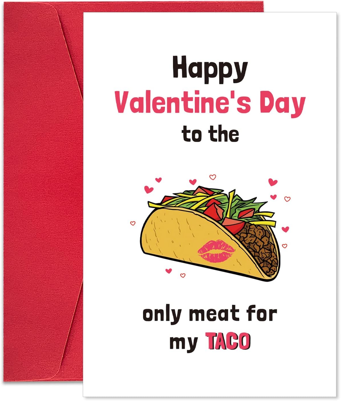OgebyFunny Taco Valentines Day Card Gifts, Cute Valentines Gifts for Boyfriend Girlfriend, Only Meat for My Taco Card for Husband Wife