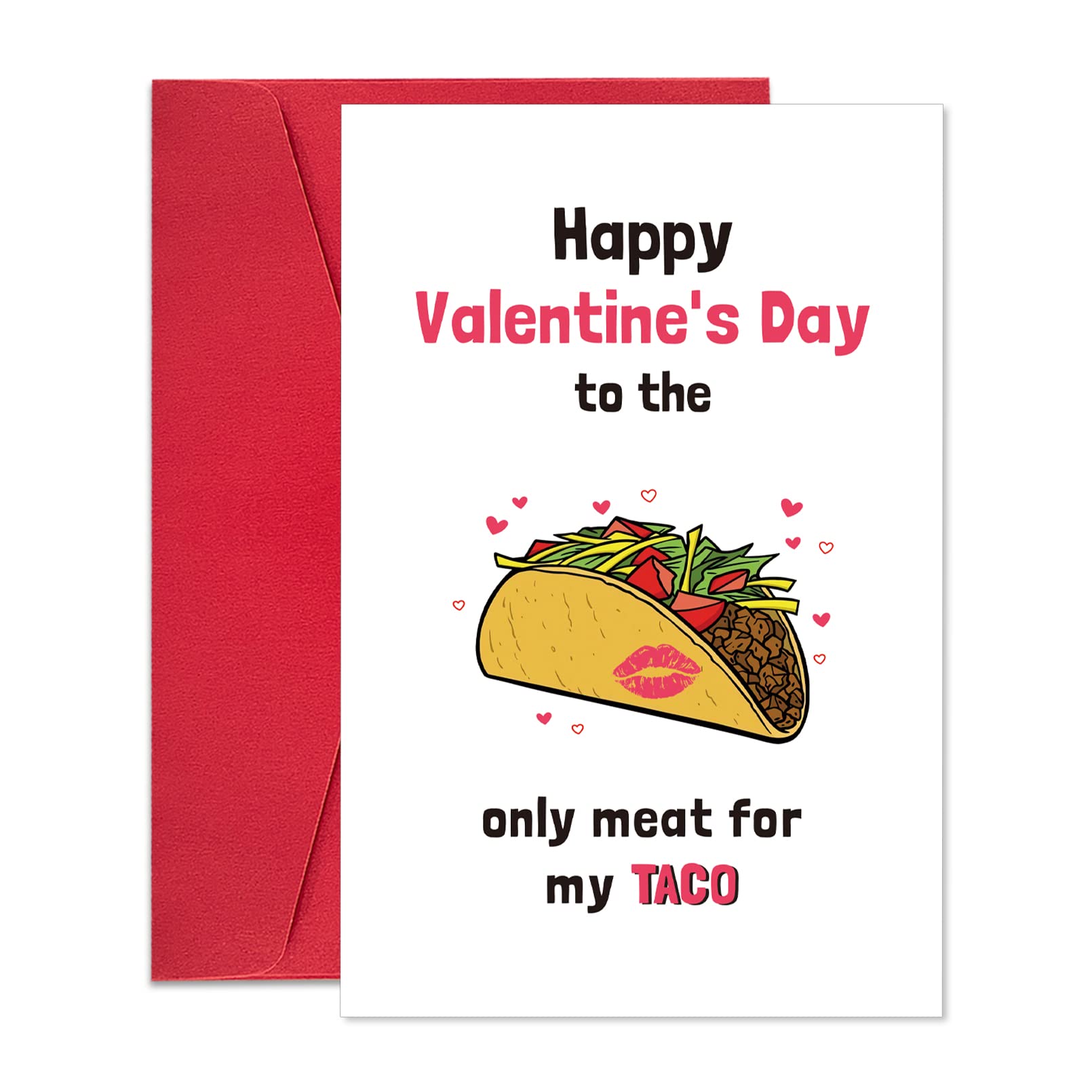 OgebyFunny Taco Valentines Day Card Gifts, Cute Valentines Gifts for Boyfriend Girlfriend, Only Meat for My Taco Card for Husband Wife