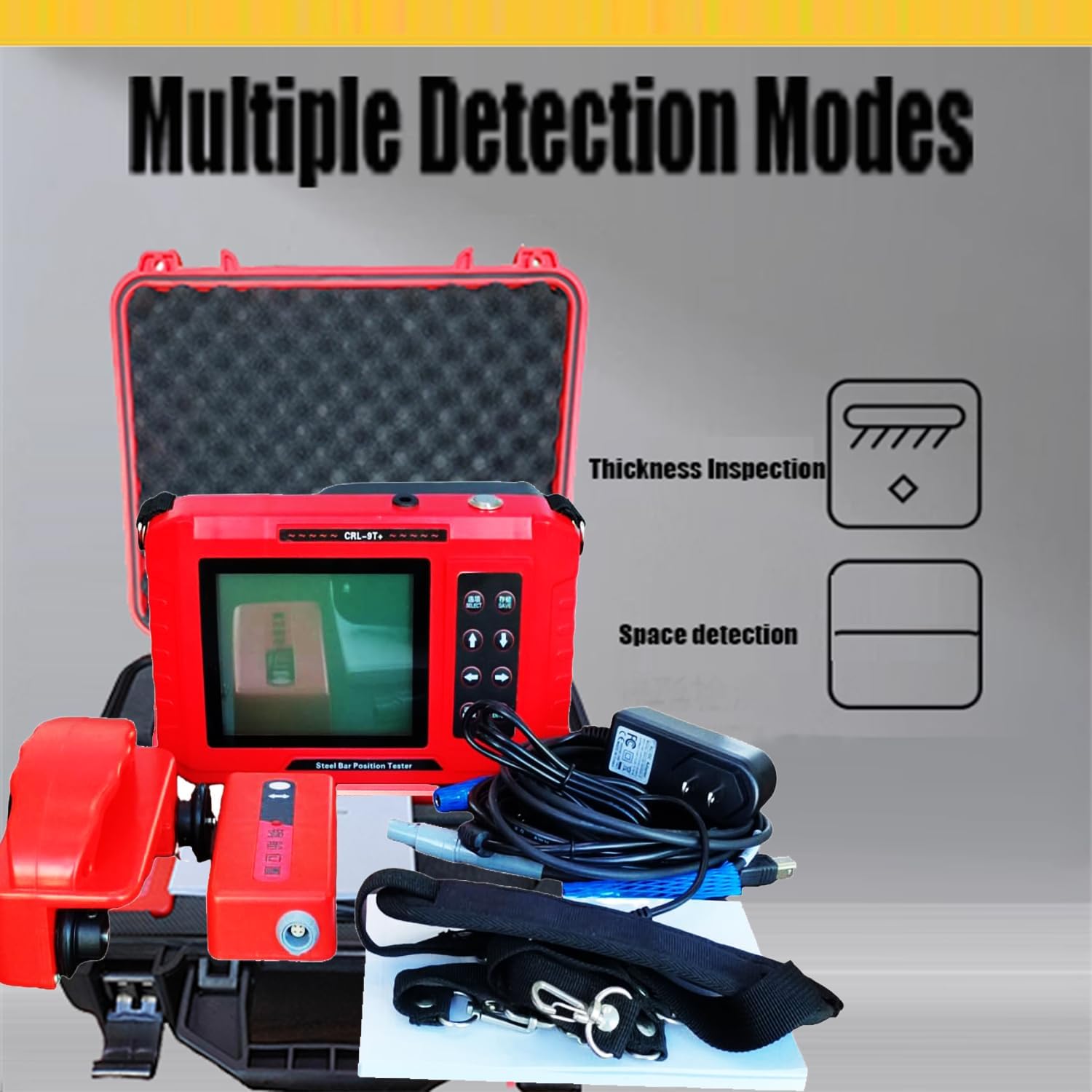 Concrete Rebar Scanner with Protective Layer Thickness 6mm-90 mm 7mm-200mm Steel Bar Diameter Ф6mm-Ф50mm for Locating Rebar Estimating Rebar Diameter Spacing 131000 Groups Storage