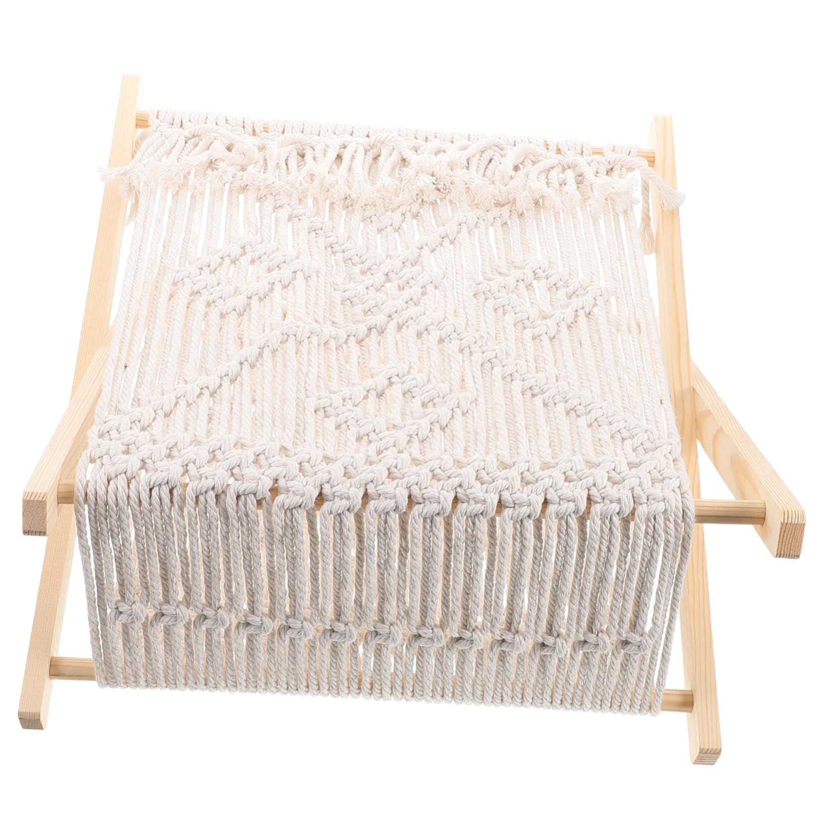 SOLUSTRE Woven Cotton Rope Magazine Rack Elegant Macrame Storage Holder for Books Vinyl Records Newspapers Compact Desk Organizer for Home Office Decor Boho Style Towel Blanket Display