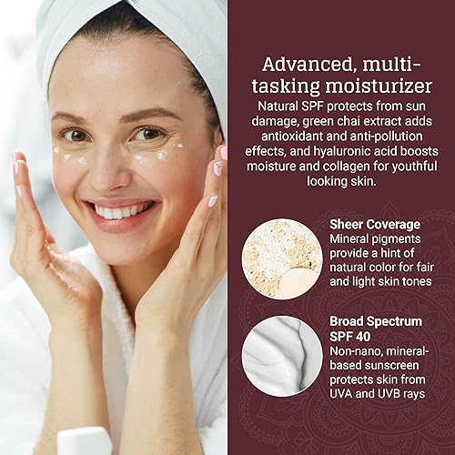 Miniatura 5 de AVYA SPF 40 - Hidratante tintado transparente con ácido hialurónico y chai verde, tratamiento ayurvédico avanzado para una piel equilibrada y más