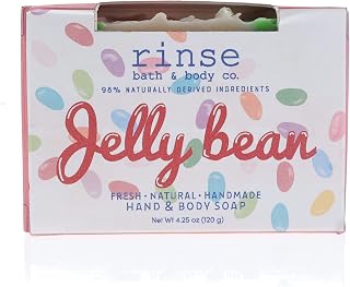 Rinse Bath & Body Jelly Bean Soap - Handmade Natural Easter Soap Bar | Naturally Moisturizing | Shea & Cocoa Butter | Essential Oils | Easter Basket Vegan Gift | Gluten Free |4.25oz