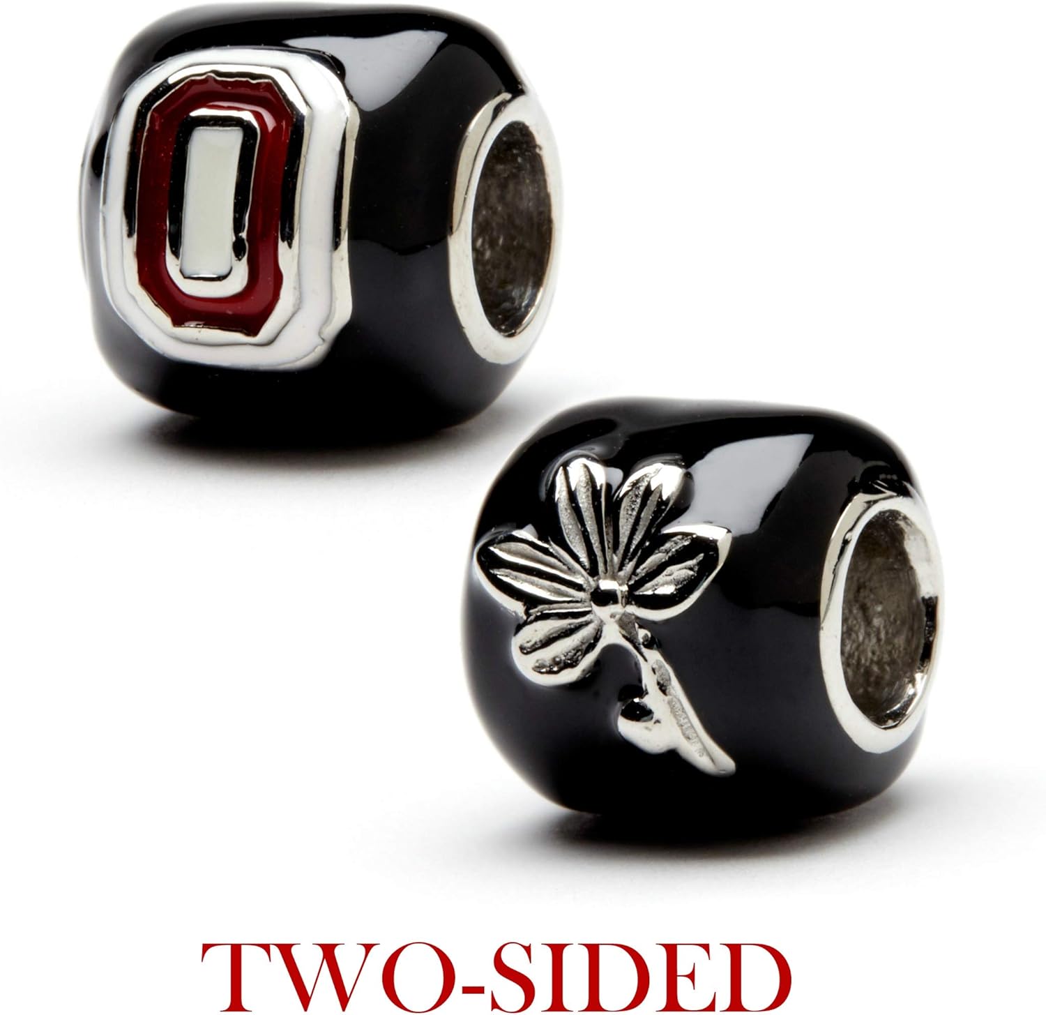 Stone Armory Charm for Ohio State – Ohio State University Bead Features Black with Block O – Stainless Steel Ohio State Charm Compatible with Pandora Bracelets – OSU Jewelry - Gift for Fans & Alumni
